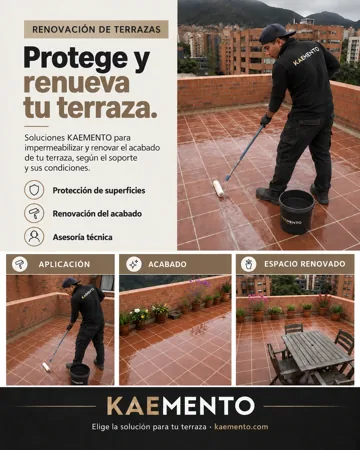 Protege y renueva tu terraza. Pieza visual KAEMENTO de impermeabilización