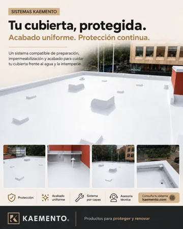 Tu cubierta, protegida. Pieza visual KAEMENTO de impermeabilización