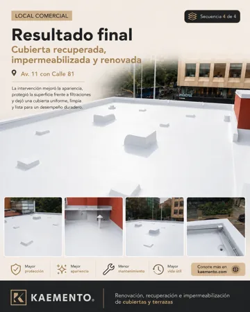Cubierta renovada. Pieza visual KAEMENTO de impermeabilización